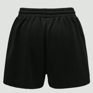Shorts Streetwear Noirs pour Femmes 100% Coton Écologique Taille Élastique Tricoté Respirant Ajusté - Product Image 5