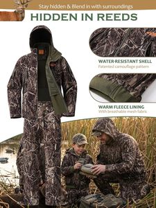 Nouvel ensemble veste et pantalon de chasse camouflage softshell, résistant à l'eau, silencieux, pour activités de plein air - Product Image 6