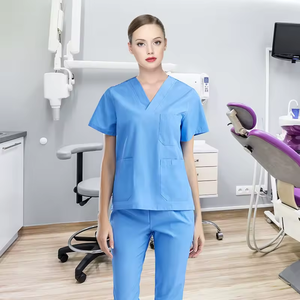 Unisex Surgical <b>Scrub</b> <b>Set</b> (Polyester/Cotton) for Hospital Use Breathable <b>Scrubs</b> Blouses/Shirts Needle Detection Seamless Fusing - Product Image 3