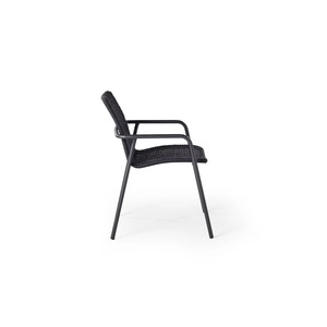 Silla de Comedor Moderna para Exteriores con Estructura Metálica y Asiento de Cuerda Tejida – Sillón Resistente para Uso en Restaurantes y Hostelería - Product Image 3