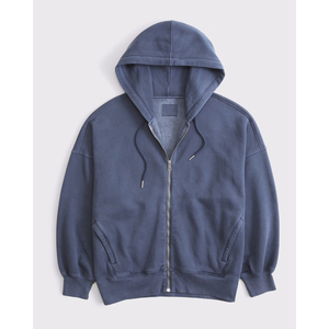 Sweat-shirt à capuche bleu pour homme, coupe classique, couleur unie, décontracté, tricoté, manches longues, avec poches, idéal pour l'automne - Product Image 1