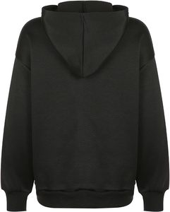 <b>Men's</b> Gothic Hooded Zipper Sweatshirt Oversized Black Glitter Cross Print Regular Sleeve Knitted Autumn Wear - Product Image 3