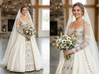 Tissu brodé en brocart avec motif diamant pour utilisation textile d'intérieur, pour veste ethnique féminine, lehenga de mariée, abaya