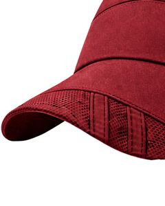 Men Maroon Mesh Panel Sports Cap Breathable Lightweight Adjustable Summer Running Training Outdoor Baseball Hat For Men Use - Product Image 5