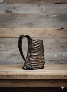 100% Premium Quality Carved Black Buffalo Horn Drinking <b>Mug</b> <b>Large</b> Capacity Viking Drinking Carved Horn <b>Mug</b> for Gifting <b>Mug</b> - Product Image 6