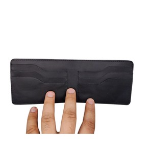 Genuine Leather Women's Premium High Quality Card Holder Short OEM Wholesale Black Beige Striped Design <b>RFID</b> Lining for Women - Product Image 3