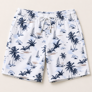 Men's Casual Summer Shirt 300Grams Breathable Anti-Pilling Satin Fabric Short Sleeve Floral Printed Design satin 100% polyester - Product Image 4