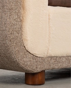 Banc de rangement moderne en tissu rembourré avec pieds en bois, design mid-century, meuble de salon, pouf/tabouret - Product Image 6