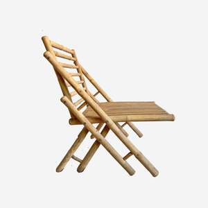 Wholesale Boho Bamboo <b>Folding</b> Chair Solid Back Stable Frame Durable Natural Seating for Indoor Outdoor Furniture OEM ODM - Product Image 3