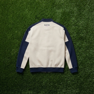 Chaqueta Bomber Color Crema y Azul Marino para Hombre, con Cierre, Estilo Casual Urbano, Chaqueta de Moda, Personalizable OEM ODM, Venta al Por Mayor - Product Image 5