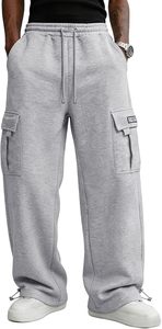 Pantalon de jogging cargo en molleton ample et décontracté pour homme, idéal pour la randonnée et l'entraînement sportif, avec poches - Product Image 3