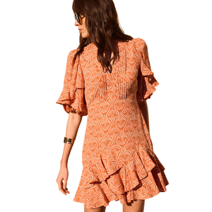 Vestido mini estampado para mujer, vestido de moda de manga larga - Product Image 1
