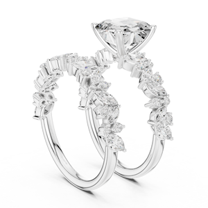 Anillo de Diamantes Cultivados en Laboratorio con Corte Múltiple de Lujo, Hecho de Oro Blanco Sólido de 14k, Joyería Bohemia de Alta Calidad Disponible al Precio Más Bajo - Product Image 3