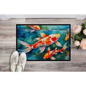 Koi Fish <b>Doormat</b> Non-Slip <b>Washable</b> Low Pile 24H X 36W Indoor Outdoor Entryway Rug for Front Door - Product Image 2