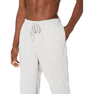 Pantalon de jogging décontracté pour homme en coton gris clair, taille élastique avec cordon de serrage, poches latérales, respirant, poids moyen, idéal pour l'automne - Product Image 3