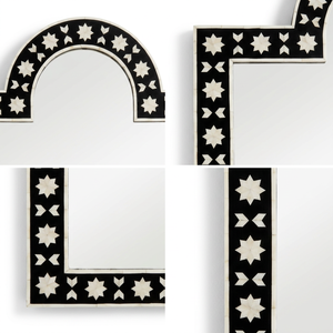Wall <b>Mirror</b> Handmade Wholesale Custom OEM ODM MOP Resin Inlay <b>Black</b> Star Arched Decorative Hanging <b>Mirror</b> DECORYUG - Product Image 3