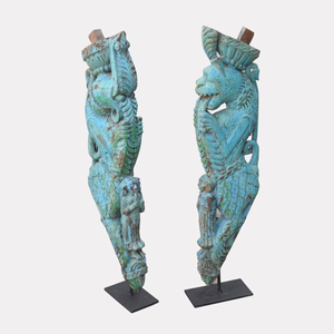 Haswani Handicrafts Traditional Stone Bracket <b>Stand</b> Antique Handcrafted Carved Decorative Wall Bracket Vintage Sculpture Display - Product Image 1