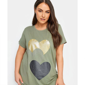 Camiseta de Manga Corta con Estampado Gráfico para Mujer, Colección Fresca, Informal, Ligera, para Verano, Personalizable, Venta al Por Mayor - Product Image 6