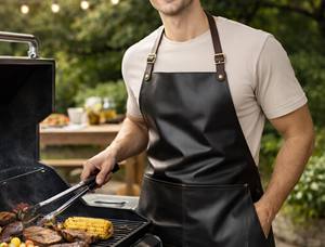 Tablier en cuir de vachette de qualité supérieure pour fournisseurs d'équipements de sécurité industrielle, qualité professionnelle, achat en gros LPN-0290 - Product Image 3