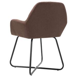 Chaises de salle à manger modernes, pieds en métal rembourrés en polyester marron, design contemporain, lot de 2 - Product Image 5