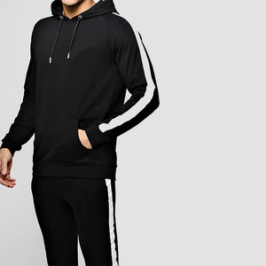Conjunto Deportivo Personalizado para Hombre, Sudadera con Capucha Negra de Manga Larga, Pantalones de Color Sólido, Algodón, Corte Regular, Ropa de Otoño - Product Image 4