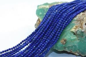 Perles Rondelle à facettes en Lapis Lazuli naturel 3mm perles de Lapis taillées à la machine pour la fabrication de bijoux - Product Image 5