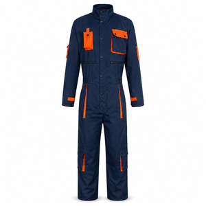 Combinaison industrielle directe usine, couleur contrastée, multi-poches, respirante, en polycoton pour hommes, pour mécaniciens, ateliers et travaux de construction - Product Image 1