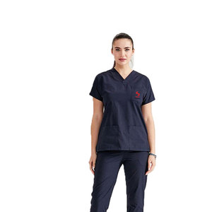 Ensemble médical Premium Solid Trader : pantalon et haut à taille élastique pour le personnel soignant actif – Style uni pour uniforme d'hôpital - Product Image 6
