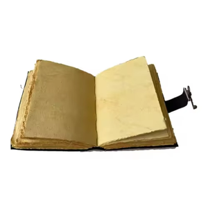 สมุดบันทึกหนังแท้ทำมือสไตล์วินเทจ ลายพิมพ์หน้ามังกรแบบกอธิค คลาสสิก กระดาษเปล่าไม่มีเส้นบรรทัด ขอบกระดาษแบบดิบ พร้อมตัวล็อค - Product Image 5