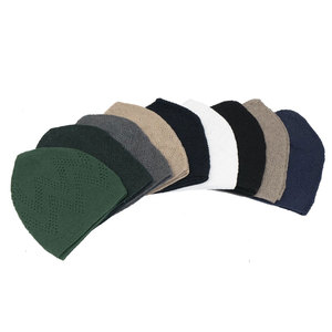 Chapeau Kufi musulman de haute qualité pour hommes, bonnet de prière islamique en coton brodé, couvre-chef traditionnel - Product Image 2