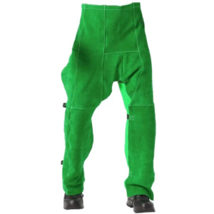 Premium Grade Heavy Duty Industrial Work Suit Fireproof Cotton Cowhide <b>Split</b> Leather Welder <b>Trouser</b> with Polyester Sleeves - Product Image 3