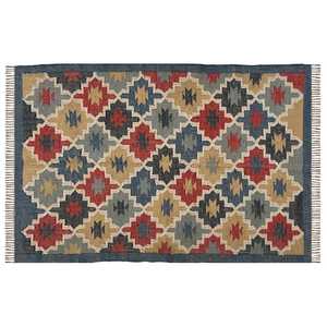 Tapis Kilim en jute et laine tissés à la main, durables et au design tendance, pour salon, chambre et bureau - Product Image 2
