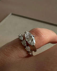 IGI/GIA <b>Lab</b> Grown Vintage 14k White Gold Wedding/Engagement Ring Unisex Cut Diamond for Anniversary Party Gift Pear Cut Diamond - Product Image 1