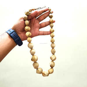 สร้อยคอลูกปัดรูปเขาควายเผาทำด้วยมือสำหรับผู้หญิงสไตล์ชนเผ่าโชคเกอร์ชิ้นใหญ่เครื่องประดับออร์แกนิกชนเผ่า - Product Image 3