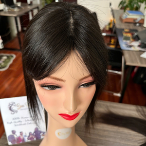 Postizo de Cabello de Encaje y PU de Alta Calidad, Tamaño 2x3 Pulgadas, Color Natural con 2 Clips, Extensiones de Cabello Humano para Mujeres con Calvicie - Product Image 3