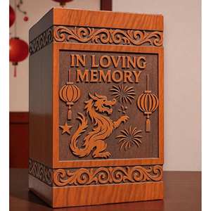 Urne en bois artisanale avec motif de grain unique, urne en bois avec panneau photo gravé sur mesure par AYAANS - Product Image 2
