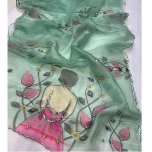 Fiesta festiva Boda Ropa India Venta caliente Suave Puro Oragnaza Khati Trabajo Hecho a mano Digital Impreso Shari a los mejores precios - Product Image 1