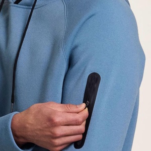 Factory Tech Men's High Quality Brushed Fleece Hoodie Embroidered Knitted <b>Jumper</b> With Kangaroo Pocket Autumn Print Pattern - Product Image 4