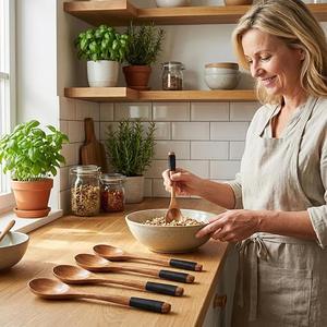 Natural Wooden Tea Spoon Handmade Eco-Friendly Customized Logo Coffee Tea Sugar Scoop Food <b>Safe</b> Kitchen <b>Tool</b> for Party Use - Product Image 5