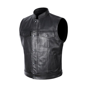 Chaleco de Verano de Alta Calidad, Hecho 100% en Cuero, Sólido, Casual, Transpirable y Personalizable para Hombre - Product Image 3