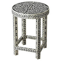 Meubles de maison Tabouret en nacre incrustation Coquillage Tabouret de bar Table d'appoint Poufs Incrustation d'os Console Tambour