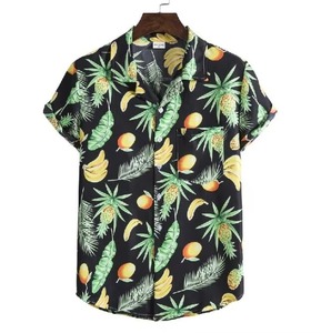 Men's Summer Breathable Custom Print Hawaiian Floral Beach <b>Shirts</b> Smart Casual <b>Short</b> <b>Sleeve</b> Polyester/Cotton <b>Dress</b> <b>Shirts</b> - Product Image 5