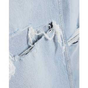 OEM ODM <b>Women's</b> High Waist Straight Leg Stonewashed Denim <b>Jeans</b> Casual Full Length <b>Light</b> <b>Blue</b> Cotton Pants Spring Style - Product Image 6