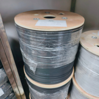 Cable de Fibra Óptica FTTH G657A de 2 Núcleos con Cubierta LSZH y Alambre de Acero GJXH GJYXCH para Interiores y Exteriores, 1KM por Rollo, Venta Directa de Fábrica