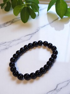 Natural Gemstone Black Obsidian Beaded <b>Bracelet</b> for Business Gift Buy Agate Items Wholesale From Amayra <b>Crystals</b> Exports India - Product Image 4