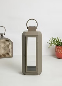 Wholesale Latest <b>Rattan</b> Style Windows Unique Shape Metal Candle Holder <b>Lantern</b> for Home Decorations - Product Image 2