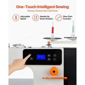 Máquina de Coser Industrial de Puntada Fija de 550W con Motor Servo, Base Plana, 5000 Puntadas por Minuto, Estructura Metálica - Product Image 3