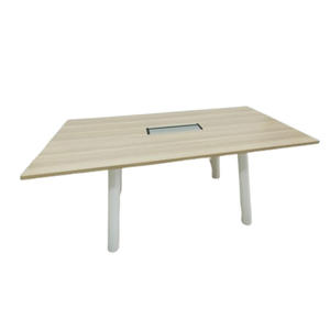 Modern Durable Rectangular Conference <b>Table</b> Chipboard Melamine Wood Veneer Metal Legs Minimalist <b>Office</b> Furniture Commercial Use - Product Image 3