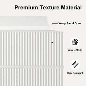Cómoda Moderna Blanca de 6 Cajones con Frentes de Panel Ondulado, Mueble de Almacenamiento Versátil para Dormitorio y Sala de Estar - Product Image 2