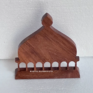 Décoration de table en forme de dôme de mosquée en bois fait main, ornement d'architecture islamique, centre de table pour la fête du Ramadan et de l'Aïd Moubarak - Product Image 3